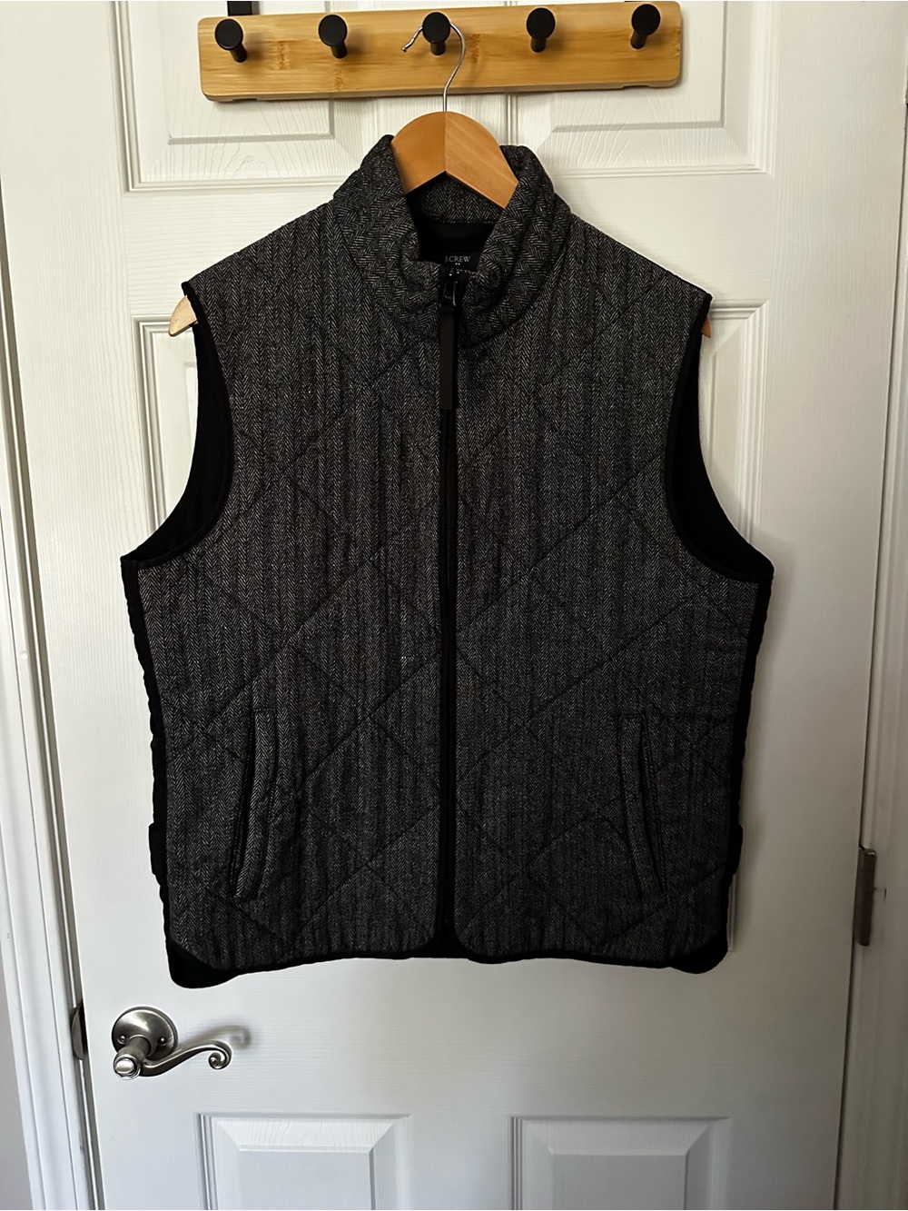 J. Crew Quilted Sleeveless Vest in Charcoal